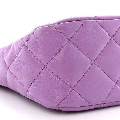 Chanel Lambskin Quilted Small Pick Me Up Hobo Purple 9 of 11