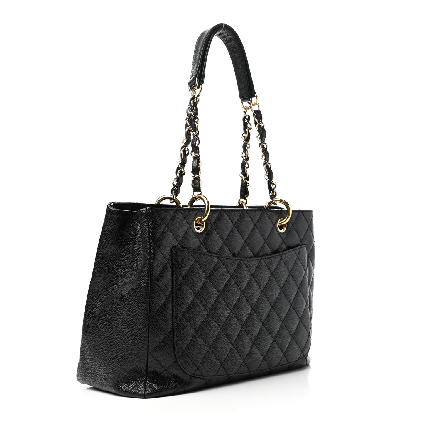 Caviar Quilted Grand Shopping Tote GST Black