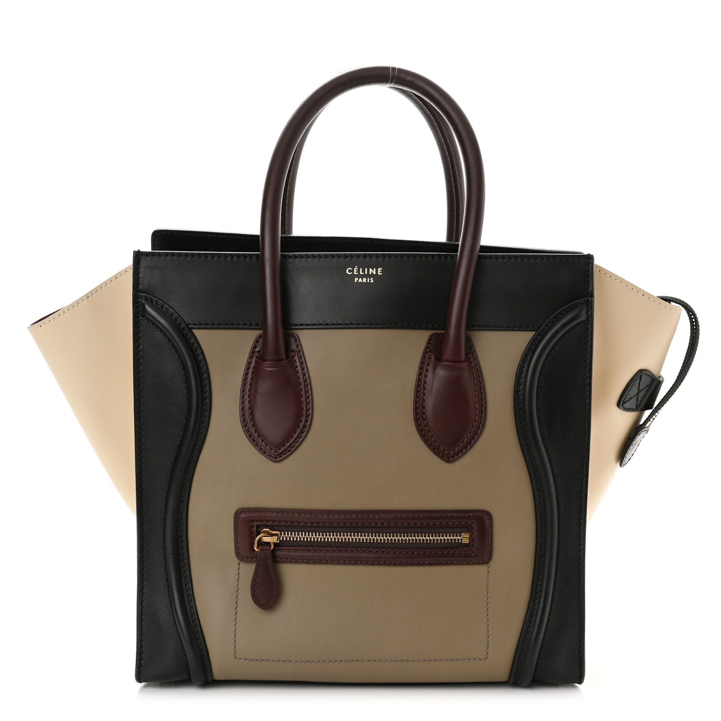 Smooth Calfskin Mini Tri-Color Luggage Grey