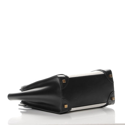 Celine Shrunken Lambskin Micro Bi-Color Luggage Black White 5 of 11
