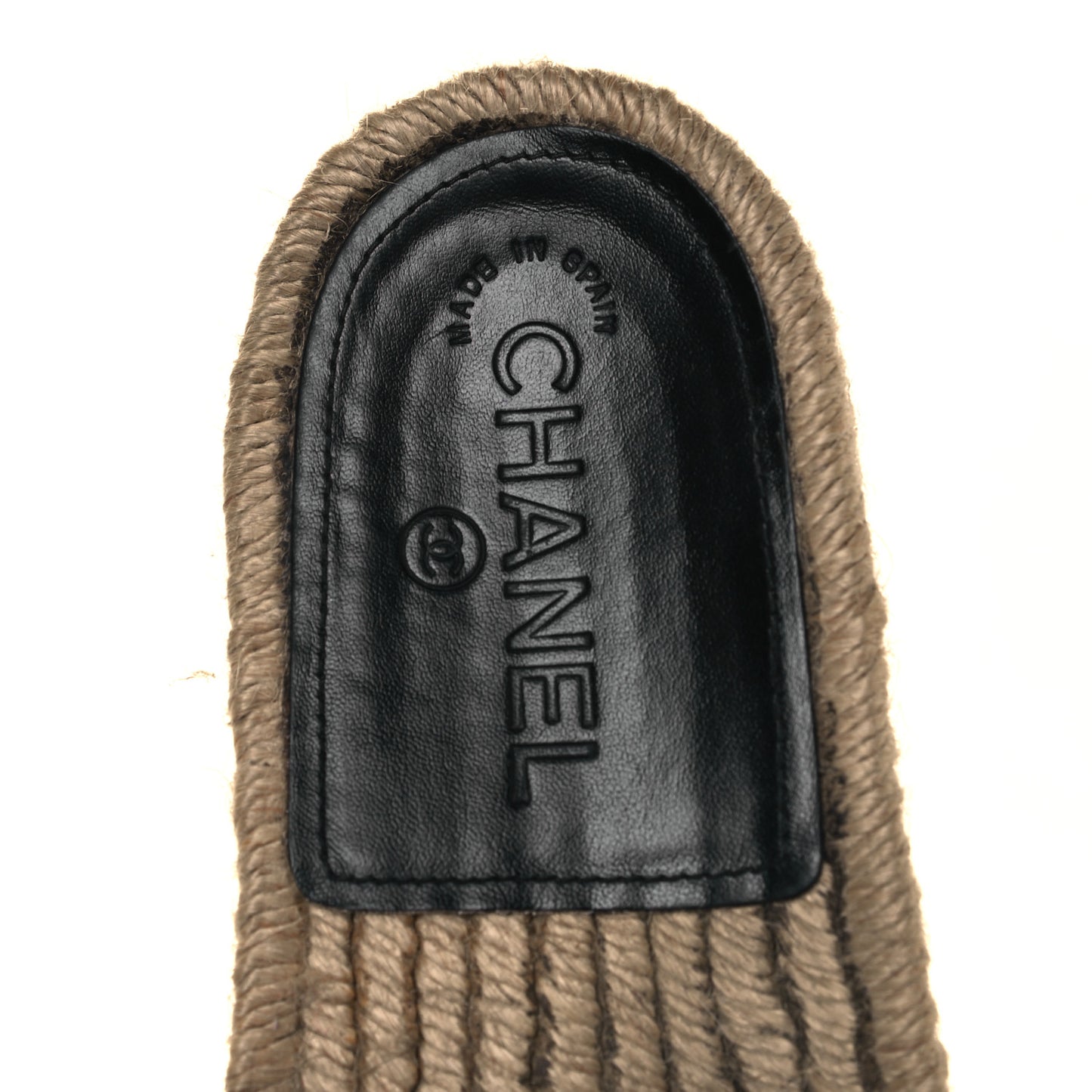 Calfskin Gripoix CC Espadrille Slip On Sandals 40 Black
