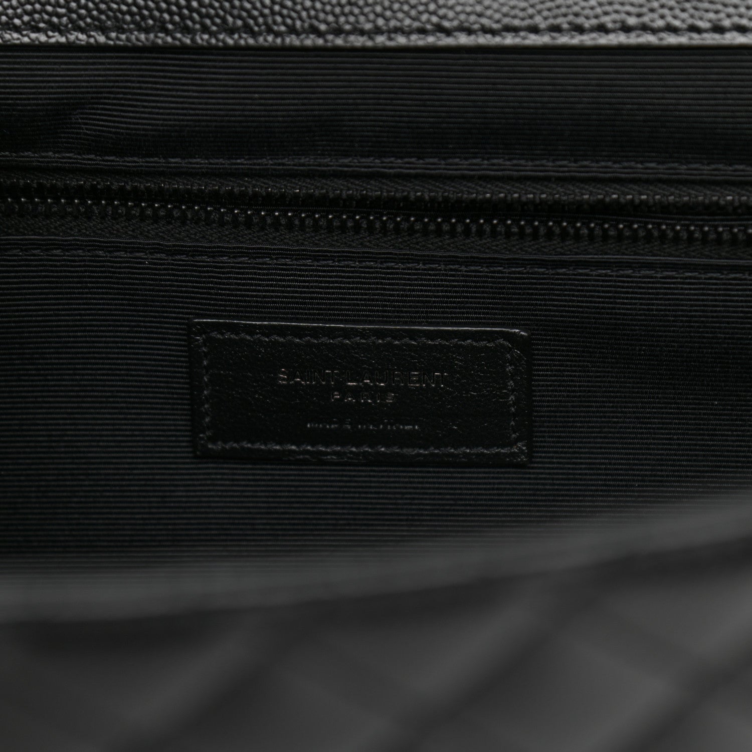 Saint Laurent Grain De Poudre Textured Mixed Matelasse Large Triquilt Monogram Monochrome Satchel Black 7 of 11