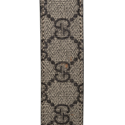 Gucci GG Supreme Monogram Matte Plutone Calfskin Double G 30mm Belt 85 34 Beige Ebony New Acero 5 of 7