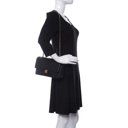 Chanel Caviar Quilted Medium Double Flap Black 2 of 12