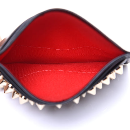 Christian Louboutin Calfskin Paris Spikes Kios Card Holder Black 4 of 8