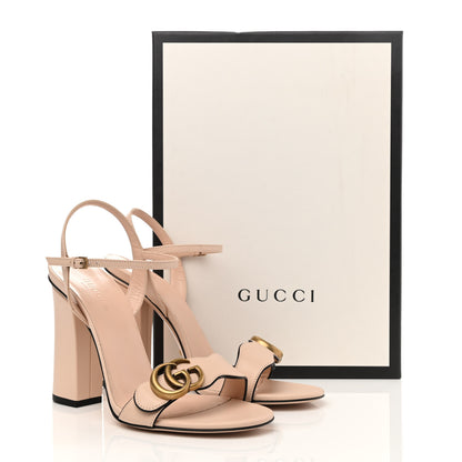 Gucci Lifford Calfskin GG Marmont Ankle Wrap 105mm Sandals 37.5 Skin Rose 9 of 9