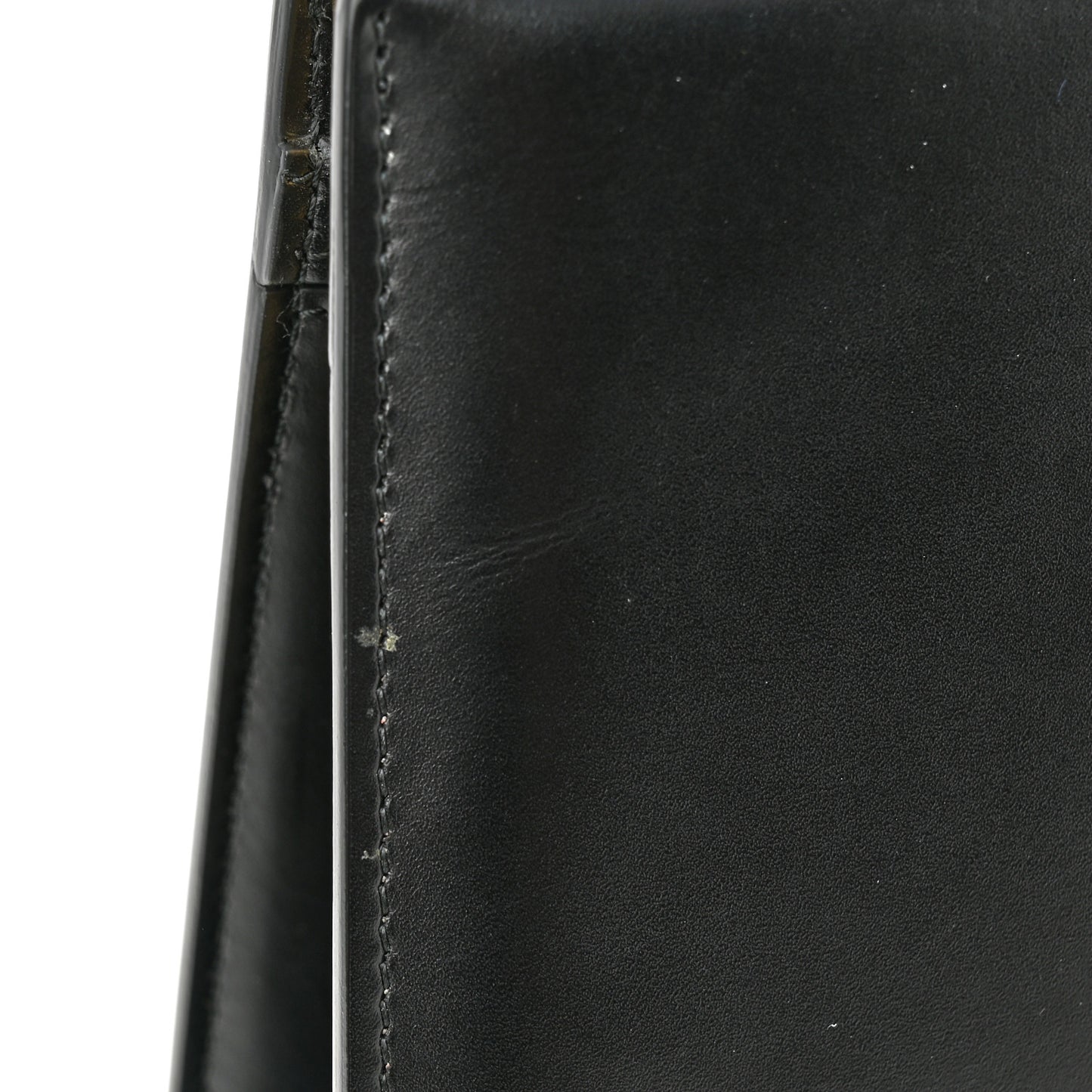 Box Calfskin Medium Clasp Bag Black