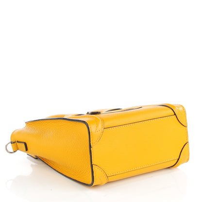 Celine Drummed Calfskin Nano Luggage Ocre 4 of 8