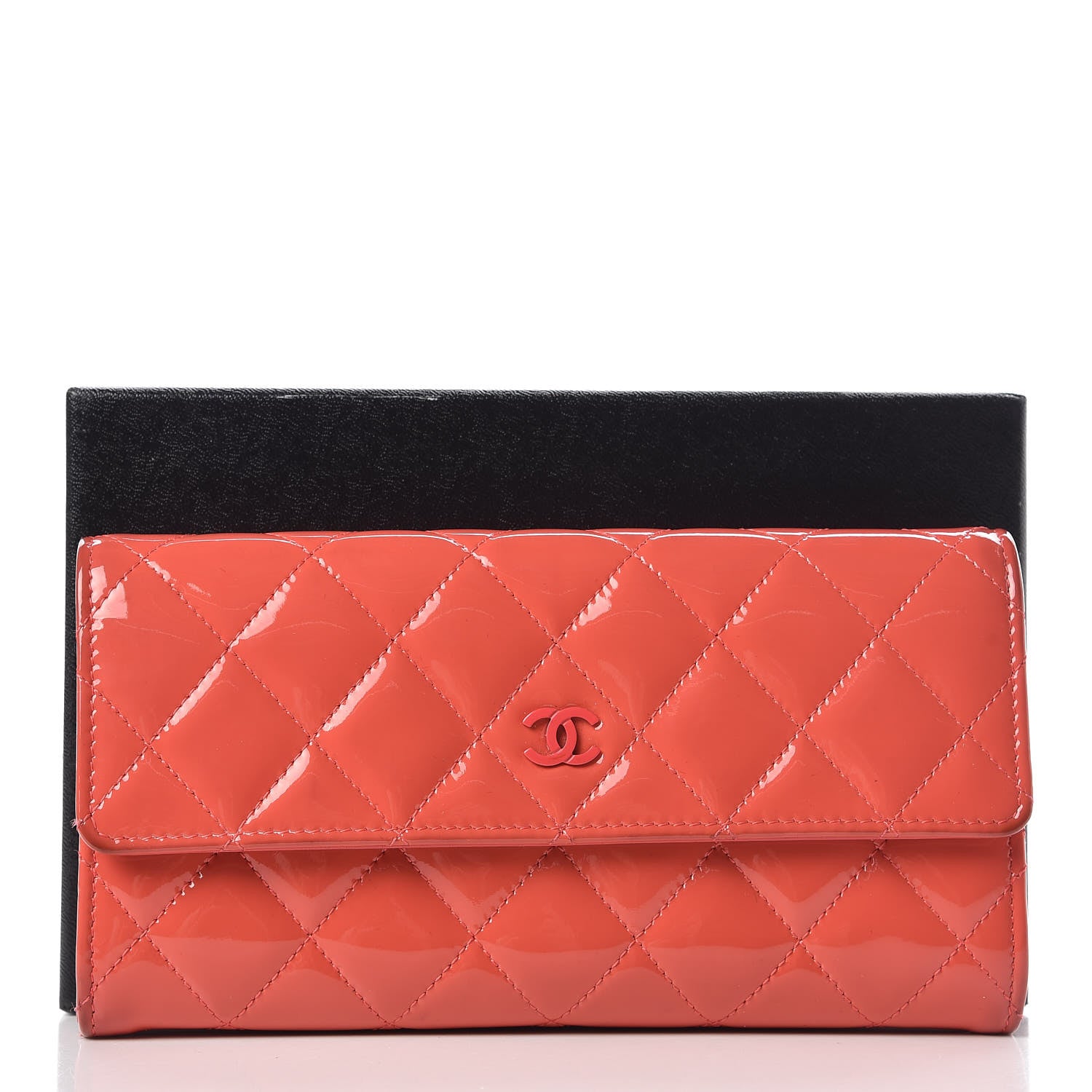 Chanel Patent Calfskin Quilted Large Flap Wallet Dark Pink 22 of 22