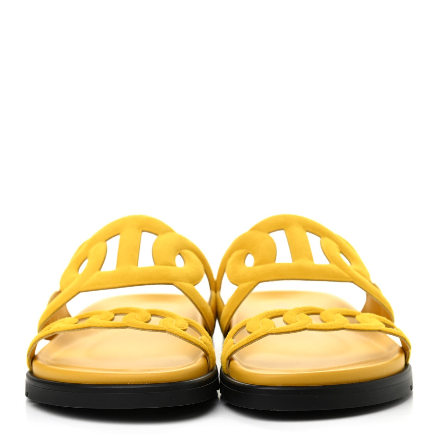 Hermes Suede Goatskin Extra Sandals 36.5 Jaune Sable 2 of 8
