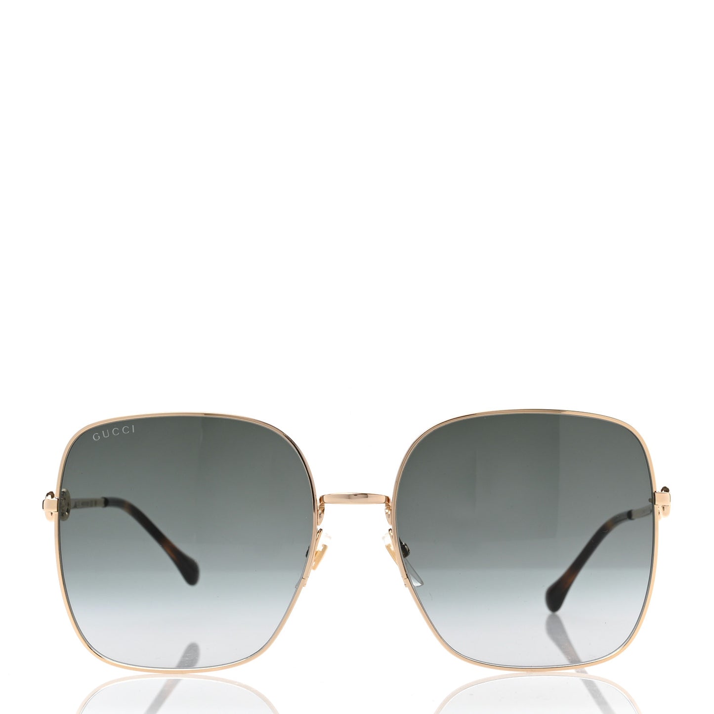 Metal Horsebit Square Frame Sunglasses GG0879S Grey