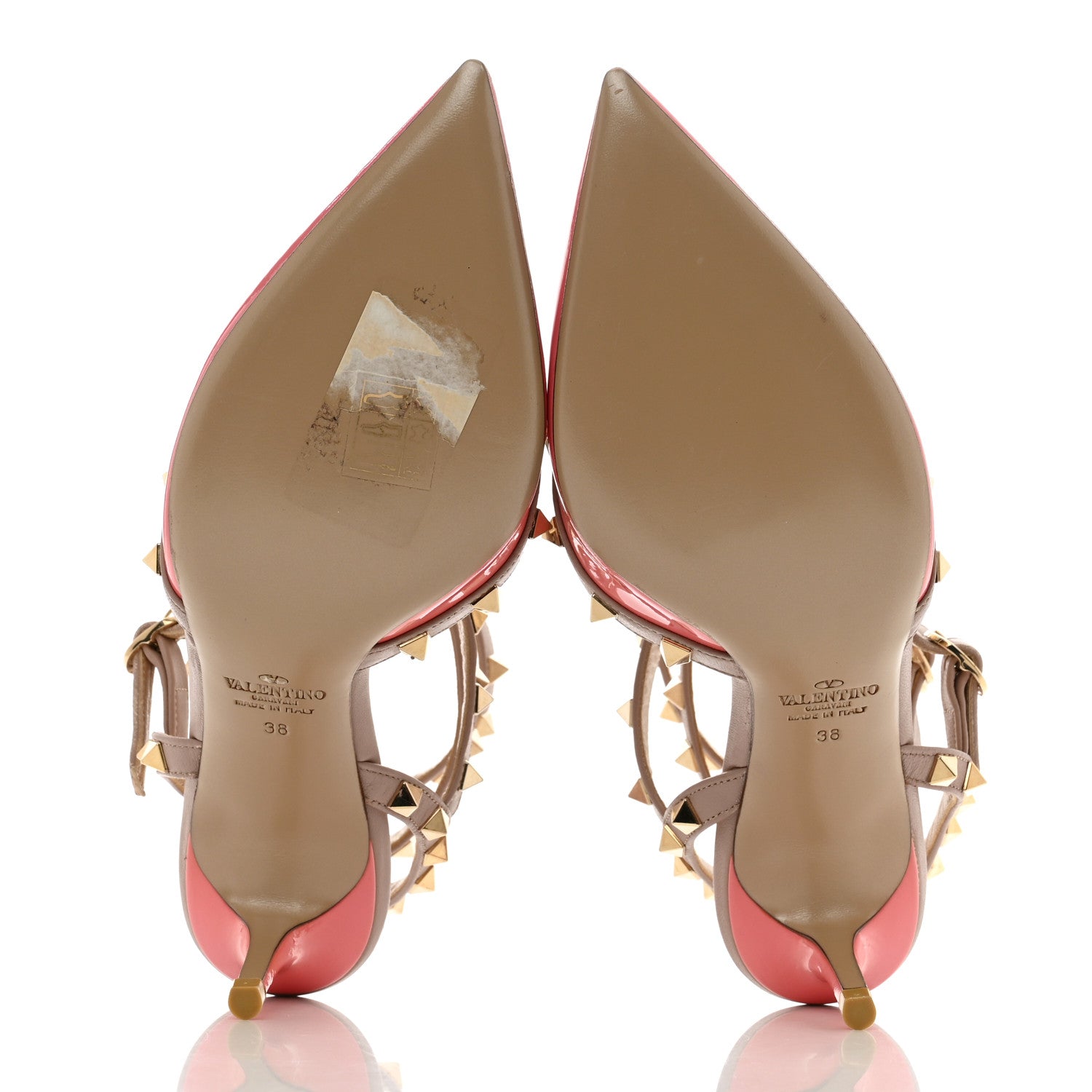 Valentino Garavani Patent Nappa Rockstud Ankle Strap 65mm Pumps 38 Candy Rose Poudre 5 of 10