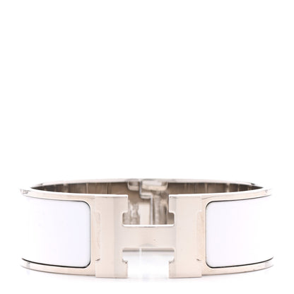 Hermes Enamel Wide Clic Clac H Bracelet GM White 1 of 5