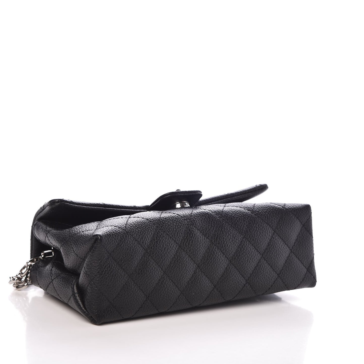 Grained Calfskin Quilted 2.55 Reissue Chain Belt Bag Clutch Black