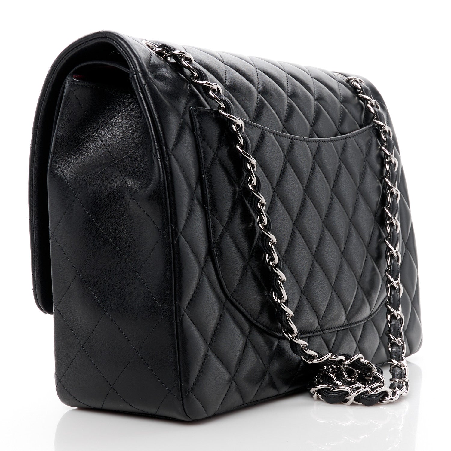 Chanel Lambskin Quilted Maxi Double Flap Black 3 of 12