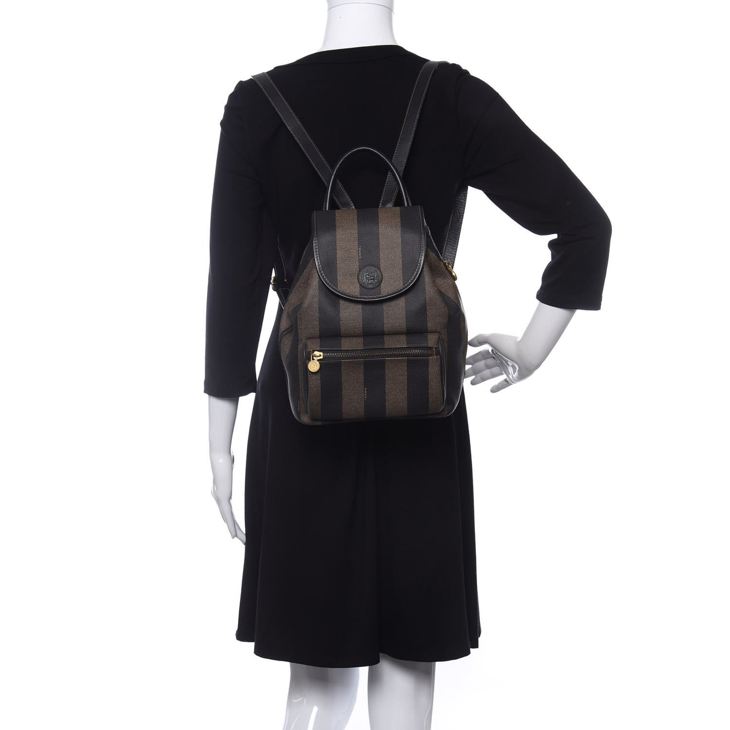 Coated Canvas Pequin Drawstring Backpack Tobacco