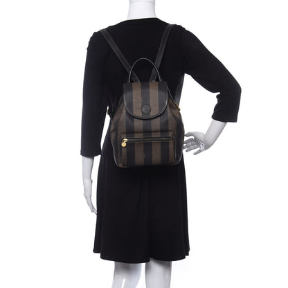 Fendi Coated Canvas Pequin Drawstring Backpack Tobacco 2 of 9