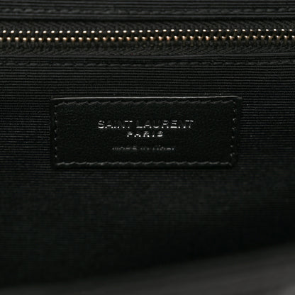 Saint Laurent Grain De Poudre Textured Mixed Matelasse Large Triquilt Monogram Satchel Black 7 of 10