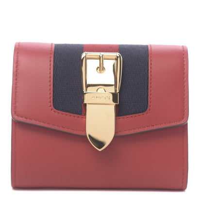 Gucci Calfskin Sylvie Wallet Hibiscus Red 1 of 8
