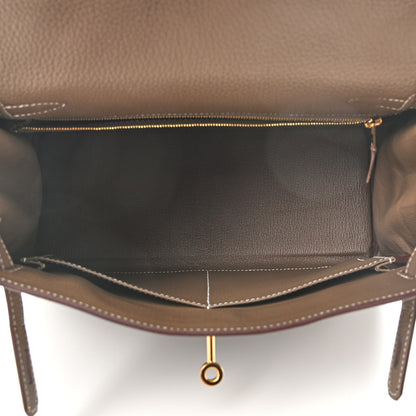 Hermes Togo Kelly Retourne 28 Etoupe 5 of 13