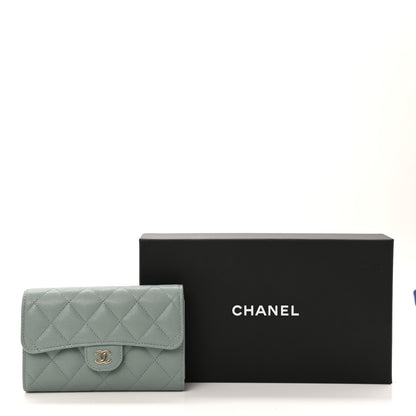 Chanel Caviar Quilted Medium Flap Wallet Dark Green 9 of 9