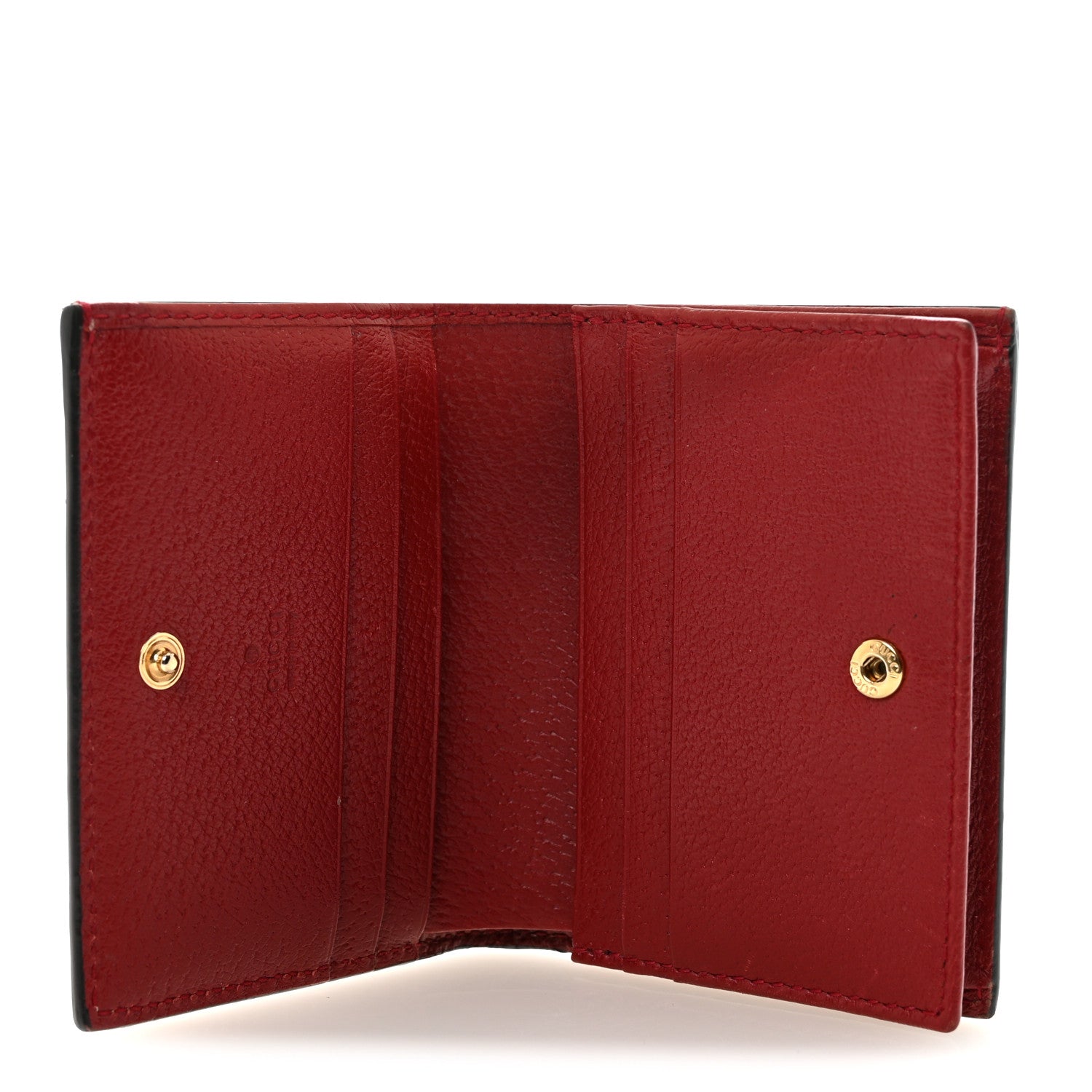 Gucci GG Supreme Monogram Tian Card Case Beige Multicolor Red 9 of 15