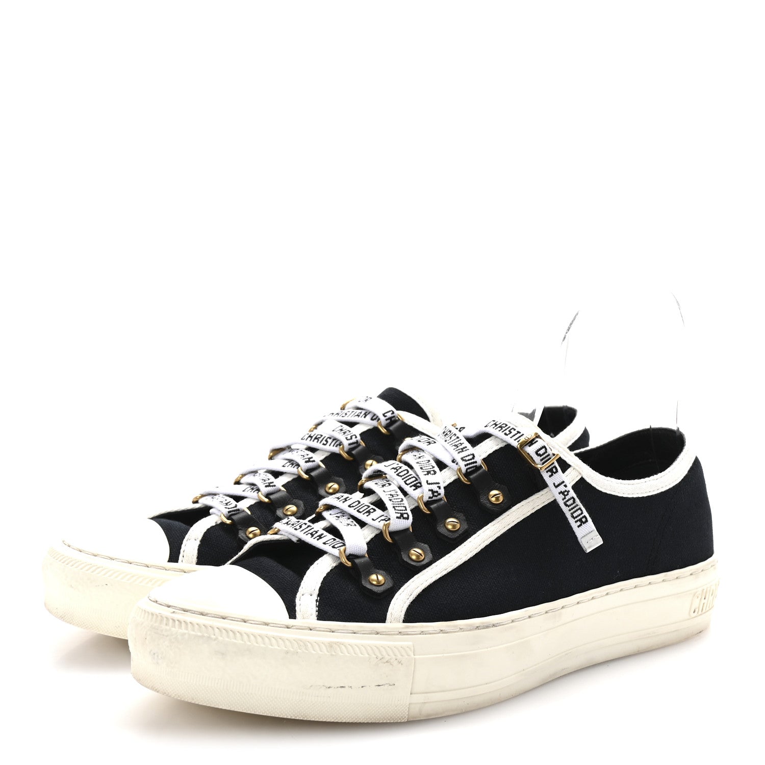 Christian Dior Canvas Walk'N'Dior Low Top Sneakers 39 Black 4 of 9