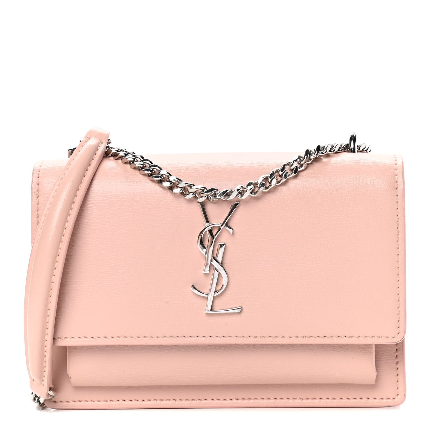 Calfskin Monogram Sunset Chain Wallet Light Pink
