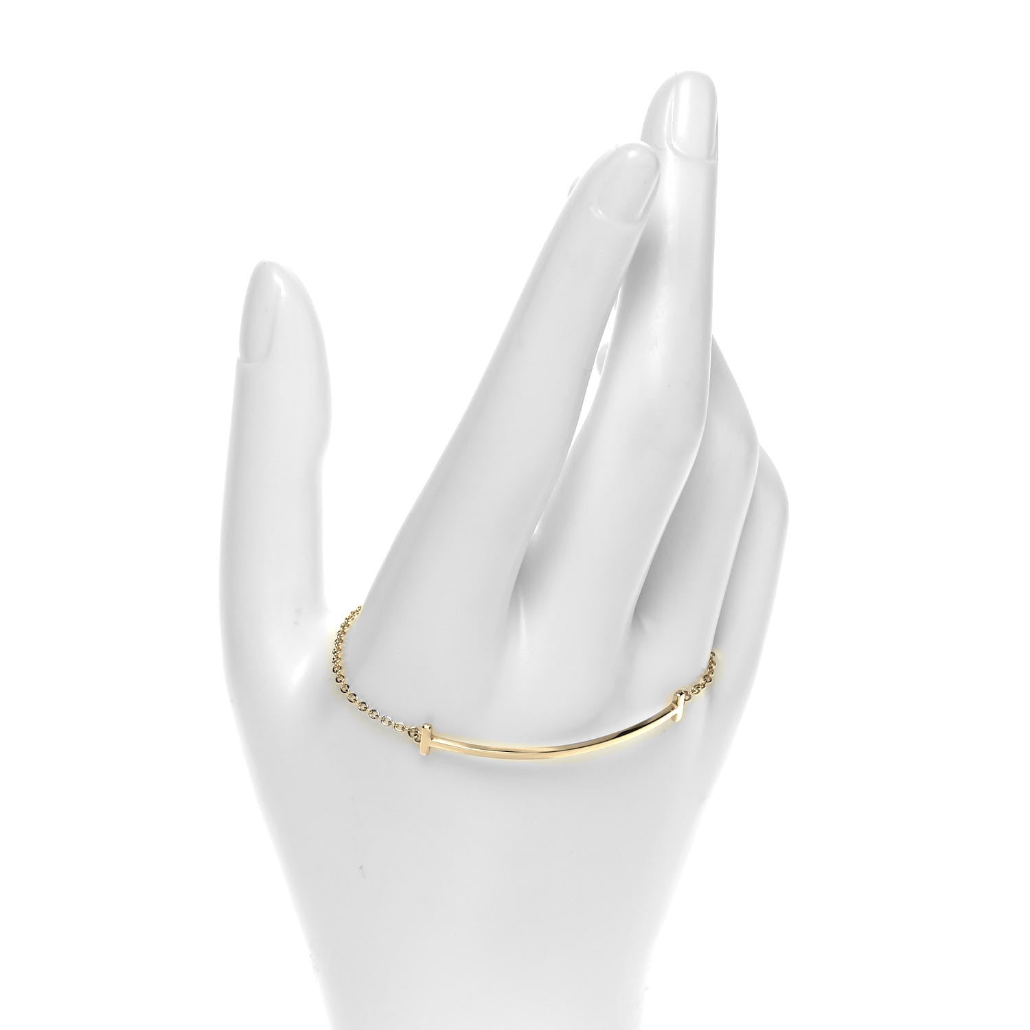 Tiffany 18K Yellow Gold T Smile Bracelet 4 of 12