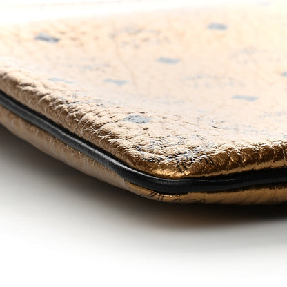 MCM Metallic Visetos Medium Crossbody Pouch Gold 9 of 11
