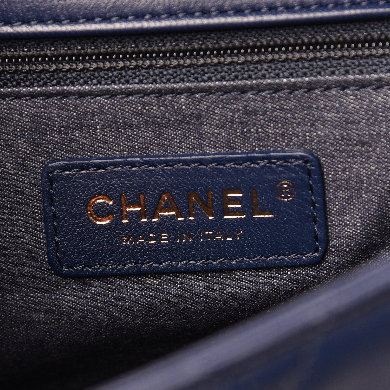 Chanel Lambskin Quilted Resin Bi-Color Chain Flap Bag Navy 6 of 11