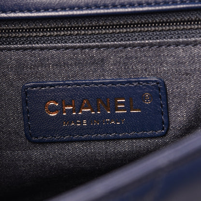 Chanel Lambskin Quilted Resin Bi-Color Chain Flap Bag Navy 6 of 11