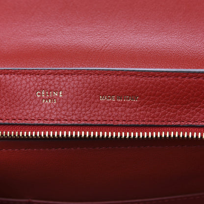 Celine Drummed Calfskin Suede Medium Trapeze Vermillion 7 of 9