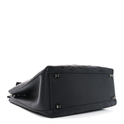 MCM Calfskin Ottomar Monogram Sarah Convertible Hobo Black 4 of 10
