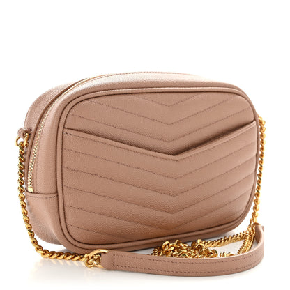 Saint Laurent Grain De Poudre Matelasse Monogram Mini Lou Camera Bag Vintage Peach 3 of 10