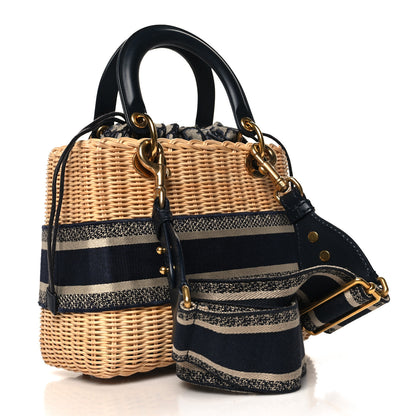Christian Dior Wicker Oblique Medium Lady Dior Bag Blue 3 of 9