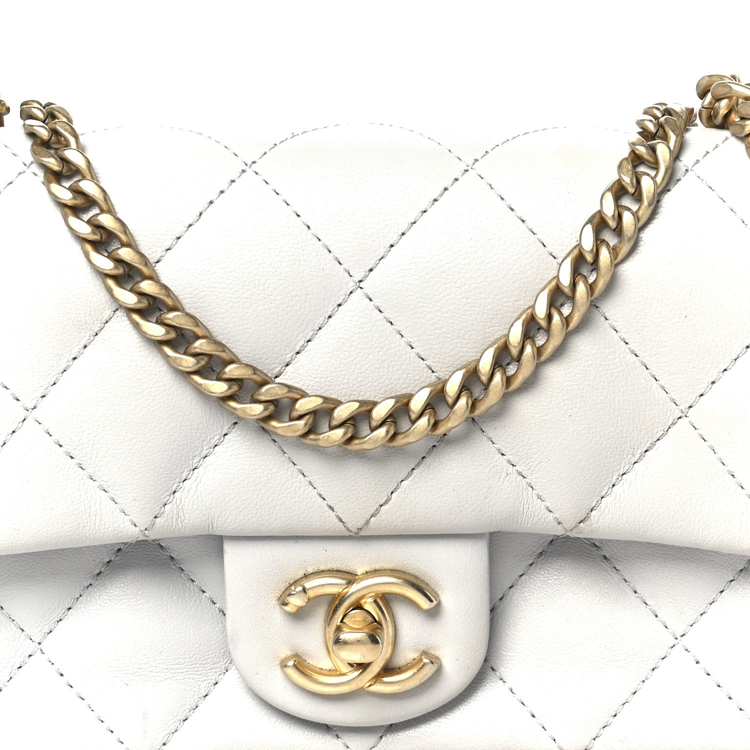 Chanel Shiny Lambskin Quilted Mini Sweetheart Flap Light Grey 9 of 11