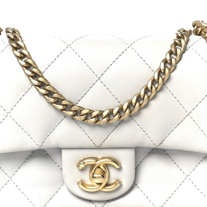 Chanel Shiny Lambskin Quilted Mini Sweetheart Flap Light Grey 9 of 11
