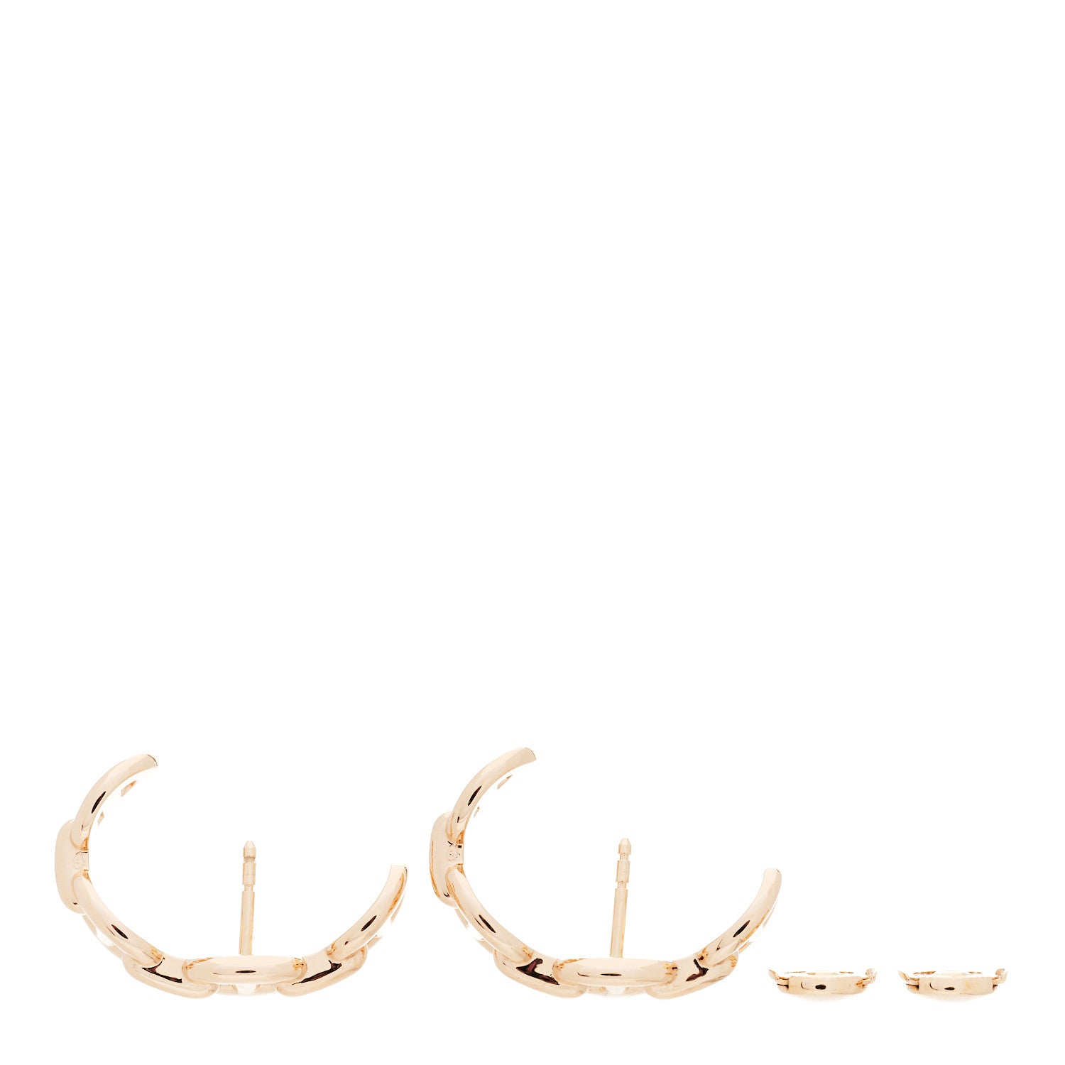 Hermes 18K Rose Gold Chaine d'Ancre Enchainee Earrings 3 of 5