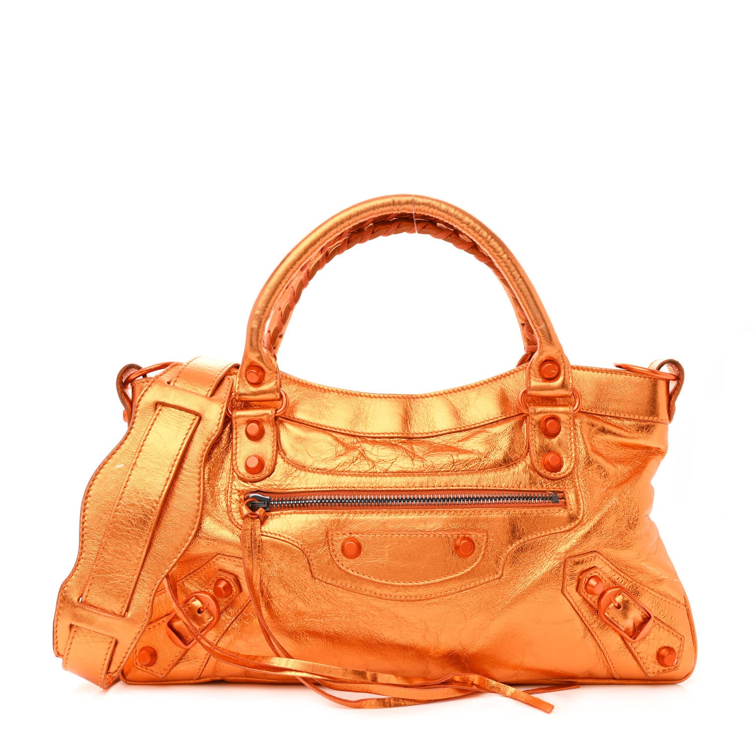 Balenciaga Metallic Agneau Classic Hardware First Orange 1 of 19