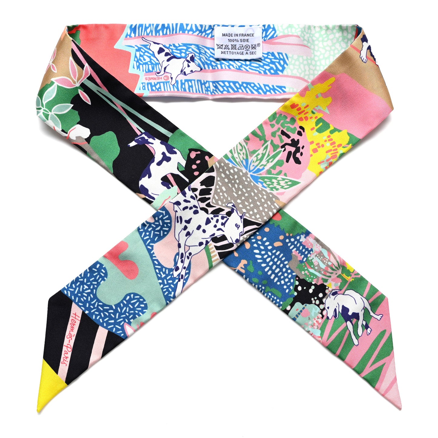 Silk En Liberte Twilly Rose Vert Bleu