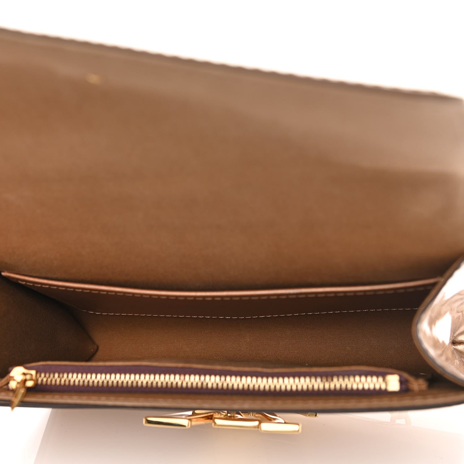 Louis Vuitton Patent Chain Louise MM Beige 5 of 10