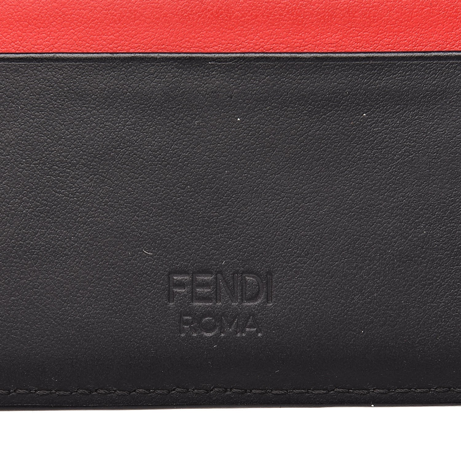 Fendi Vitello Century Monster Eyes Inlay Card Holder Black Giallo Rosso 8 of 9