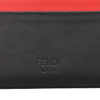 Fendi Vitello Century Monster Eyes Inlay Card Holder Black Giallo Rosso 8 of 9