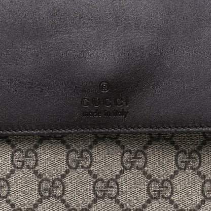 Gucci GG Supreme Monogram Selleria Calfskin Large Satchel Messenger Bag Beige Ebony Cocoa Dark Chocolate 9 of 14