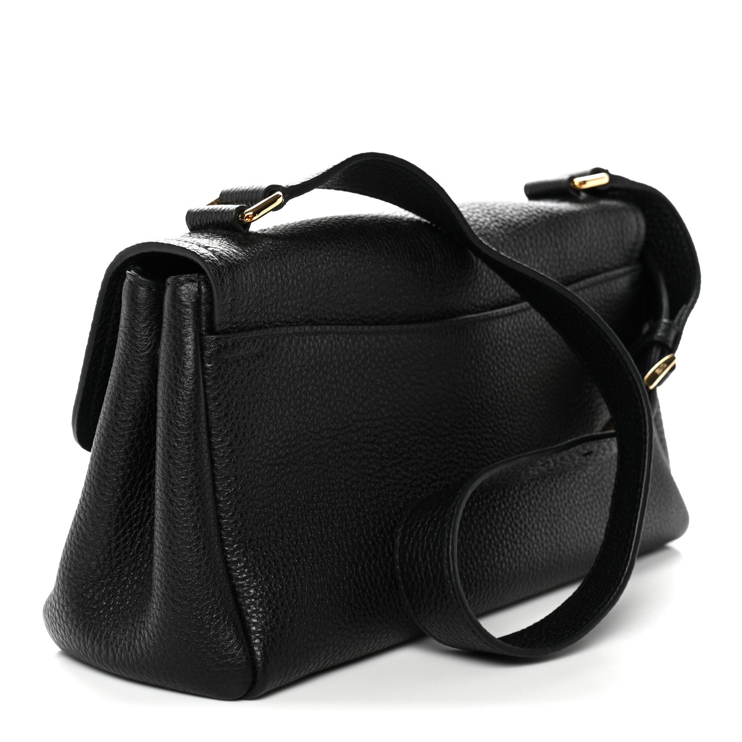 Prada Vitello Daino Soft Flap Shoulder Bag Black 1864906