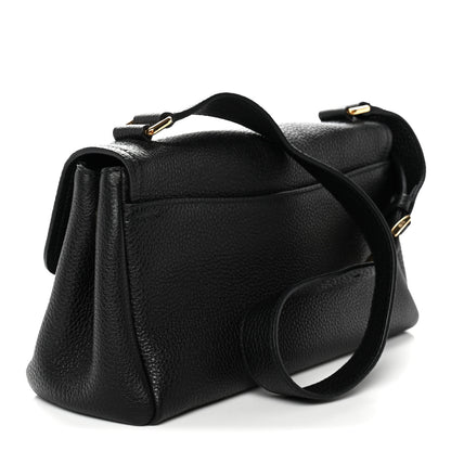 Prada Vitello Daino Soft Flap Shoulder Bag Black 3 of 10