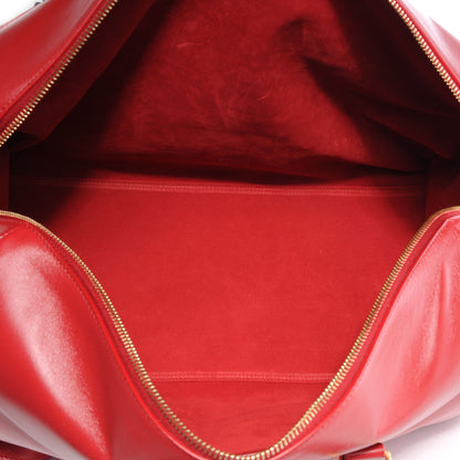 Saint Laurent Lambskin Classic Duffle 12 Bag Red 5 of 7