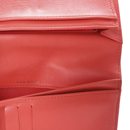 Chanel Lambskin Camellia Embossed Yen Wallet Pink 7 of 9