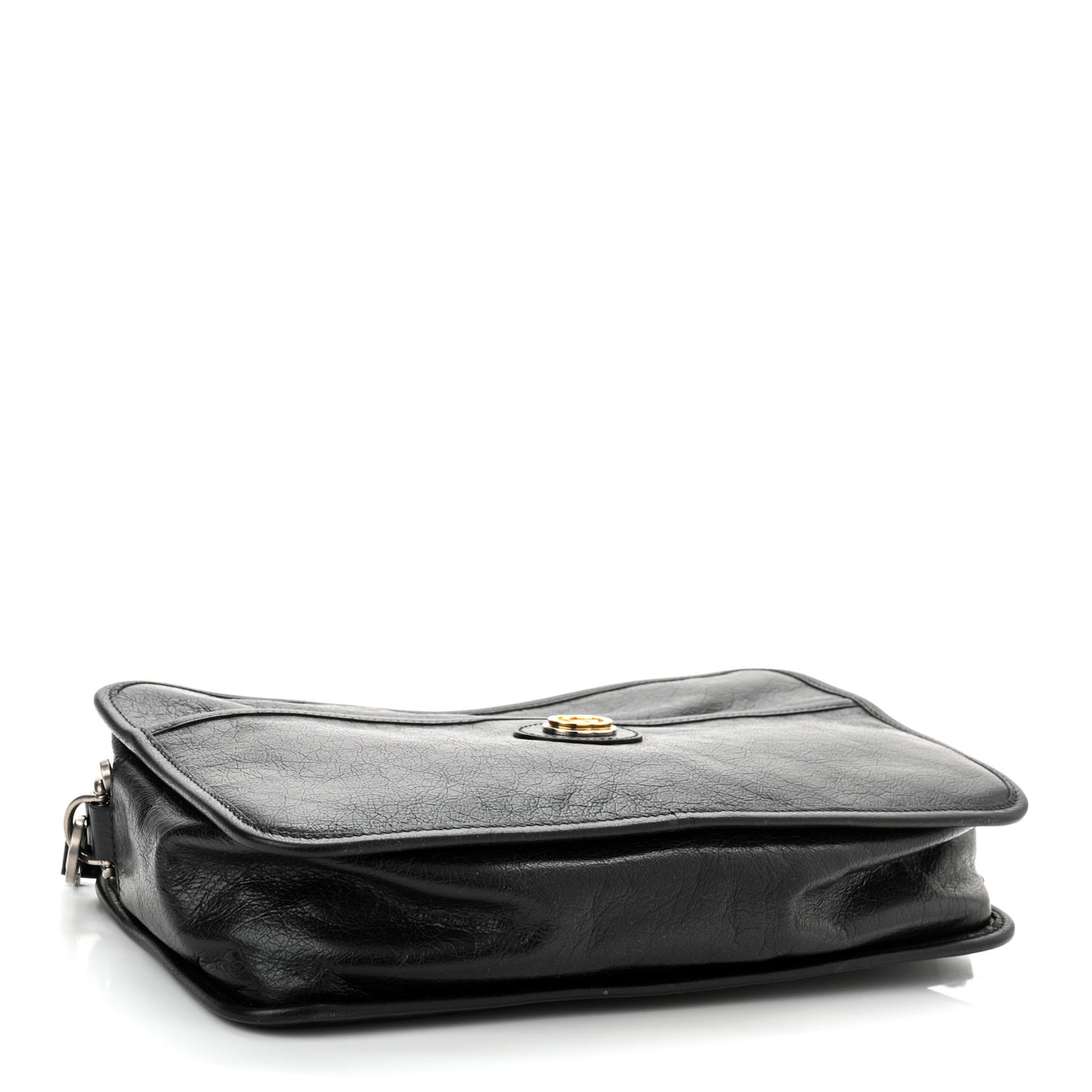 Fluffy Calfskin Morpheus Shoulder Bag Black